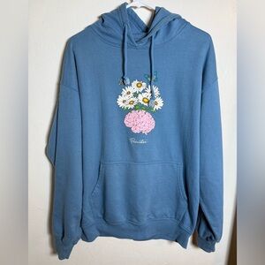Primitive Blue Floral Brain Hoodie Size Large